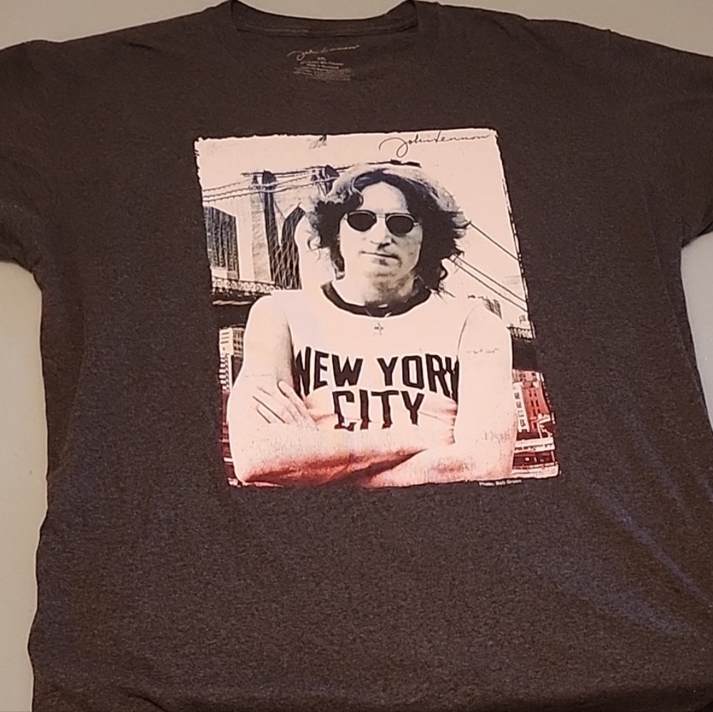 John Lennon Dark Gray New York City Graphic Tee